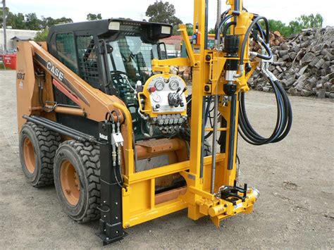 skid steer rock drill attachment|skid steer well drilling attachment.